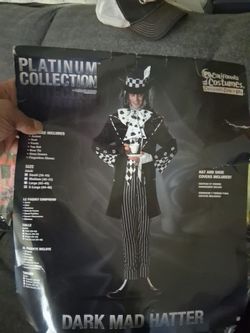 Dark Mad Hatter Mens Costume size XL