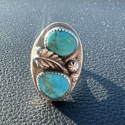 Vintage Navajo Turquoise Men’s Ring 