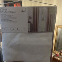 Pink Blackout Window Panel Set 
