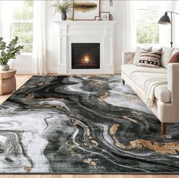 9x12 Area Rug Indoor Non-Slip  Large Carpet Thin Soft Washable Living Room Bedroom