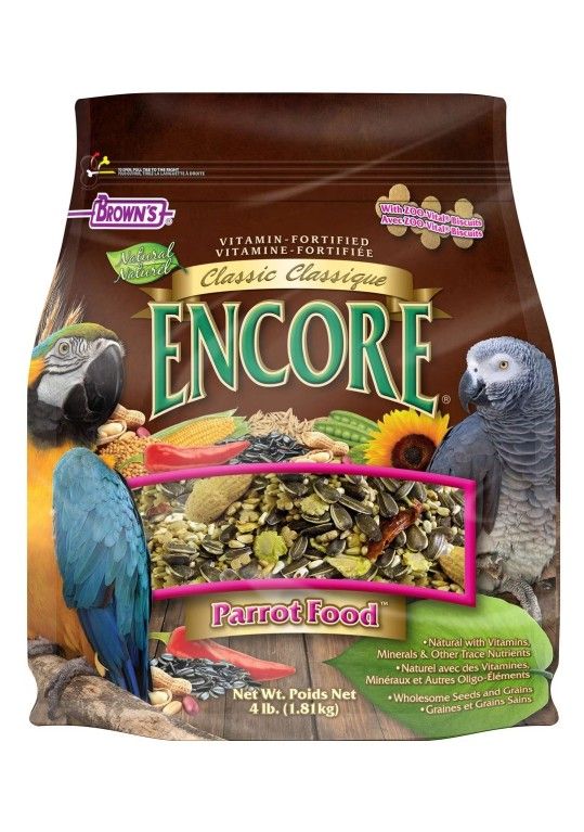 Brown's Encore Classic Natural Parrot Bird Food 4lbs