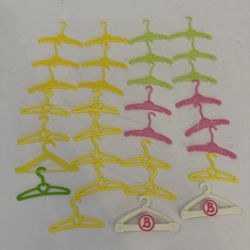 Lot of 31 Vintage Barbie Doll Clothes Hangers Assorted Colors Hong Kong