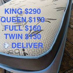 KING MATTRESS AND BOX SPRING DELIVER AVAILABLE