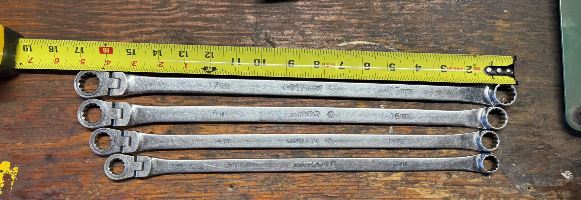 Matco Long Flex Head Ratcheting Box End Wrenches