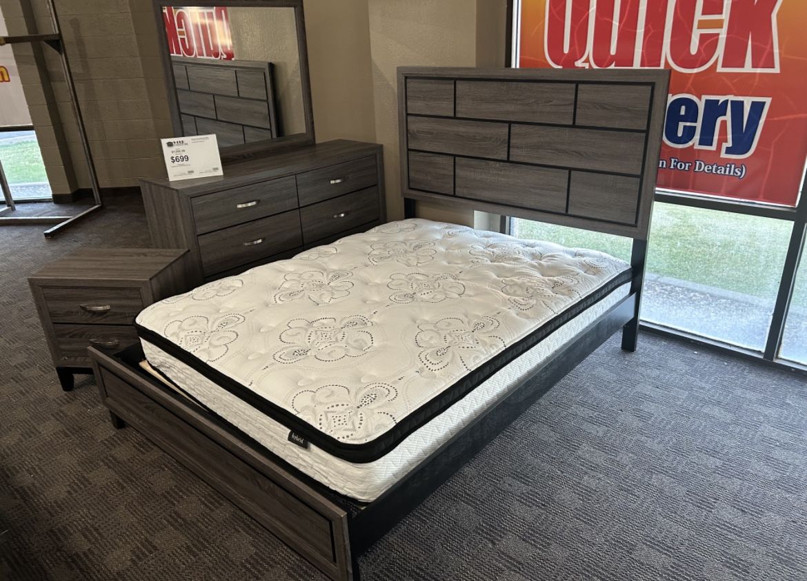 Brown Black Queen Bedroom Set
