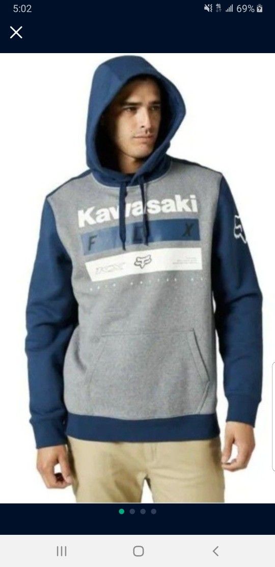 FOX RACING KAWASAKI STRIPES ORIGINAL MEN'S PULLOVER FLEECE THICK