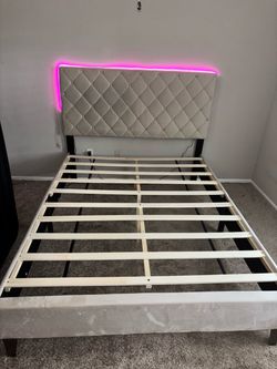 Queen size bed frame LED lights￼
