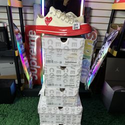 Converse x CDG Low Tan Red 