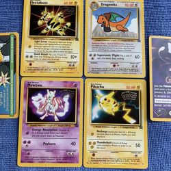Pokemon The First Movie 4 Card Set Pikachu Mewtwo Electrabuzz Dragonite  1999 Rare Played cards for Sale in Orange, CA - OfferUp