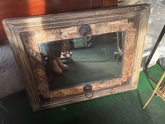 Rustic Wood Framed Wall Mirror