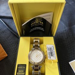 Invicta Watch Silver Gold Tone Waterproof 