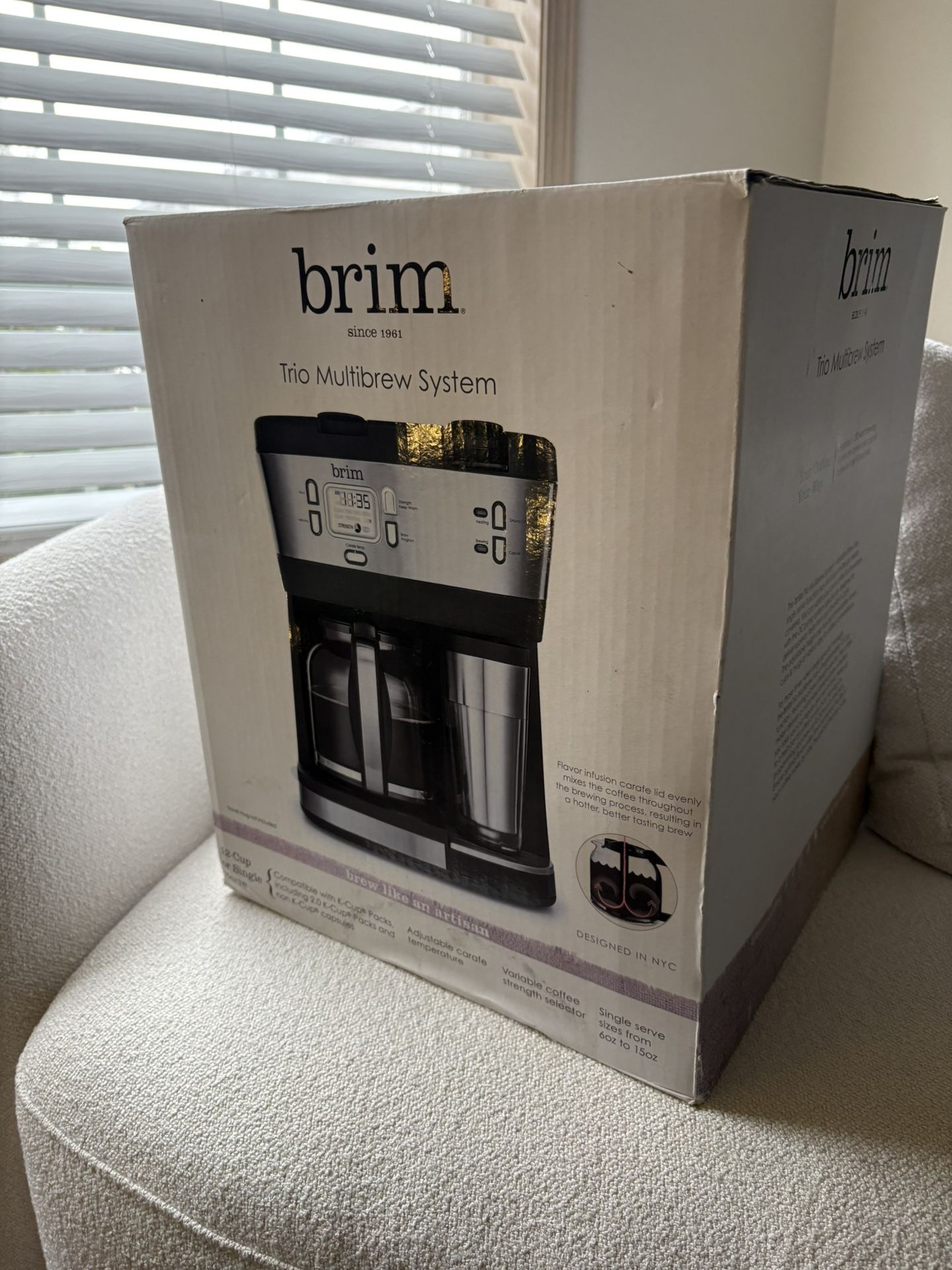 Brim - Triple Brew 12-Cup Coffee Maker - Stainless Steel/Black brand new never used