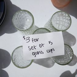 Set Of 5 Glass Cups