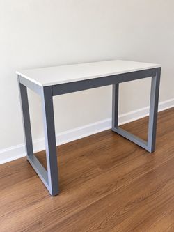 Modern White & Gray Minimalist Desk / Console Table