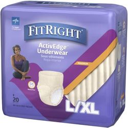 Fit Right Ultra Protective Underwear for Women Heavy Absorbency L/XL 4-20ct =80.   #B16-248