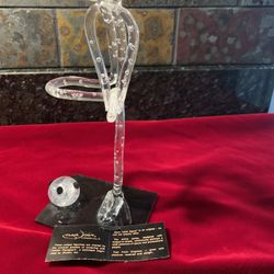 Vintage/Unique Flair Form Plexiglass Bowler Statue 