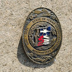 Vintage Sesquicentennial Brass Belt Buckle 