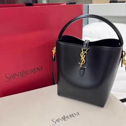 YSL black large bucket bag