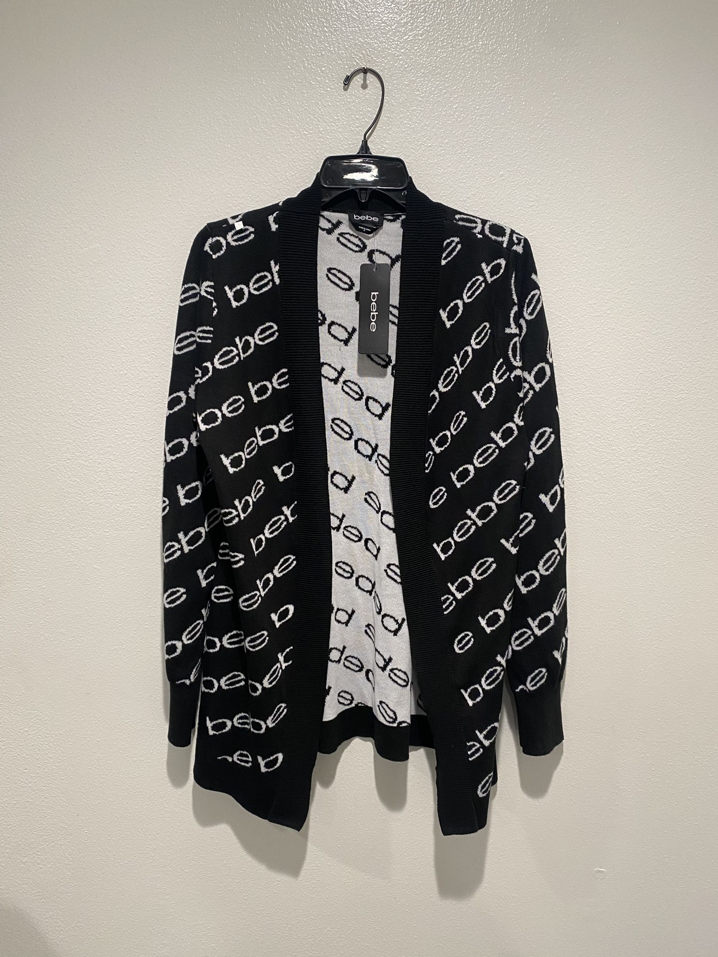 Bebe Monogram Cardigan Women's Size Small