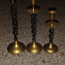 Antique Brass Candle Stick Holders