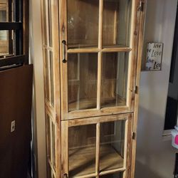 Glass Door Wood Cabinet