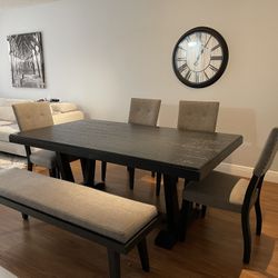 Dining Table With Four Chairs And Bench 