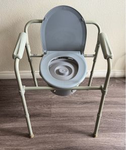 Folding Bedside Commode Chair with Bucket