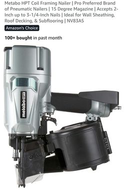 Metabo HPT Coil Framing Nailer Pro Preferred Brand of Pneumatic Nailers| 15 Degree Magazine Accepts 2- Inch up to 3-1/4-Inch Nails Ideal for Wall Shea