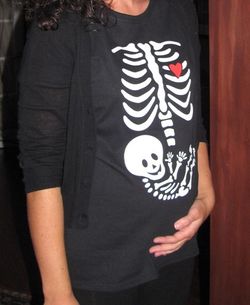 Halloween Skeleton Baby Maternity shirt