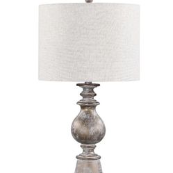  Brie Drum Shade Table Lamp Oatmeal and Antique Gold