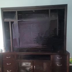Real Wooden Entertainment Center W/ Plenty of Storage