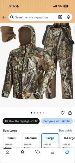 TideWe Altus Whitetail Ultra Silent Hunting Suit( XL)