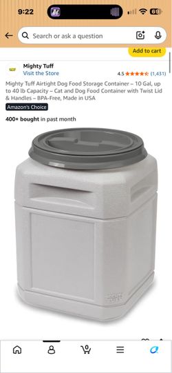 Dog food storage container