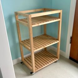 IKEA MOLGER Solid Birch Rolling Cart