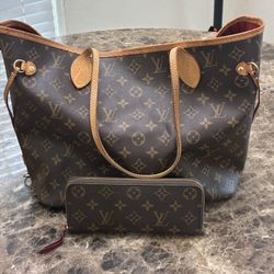 Louis Vuitton Never Full Bag and  Clémence Wallet For Sale 