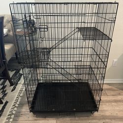 Large Cage 49" Rolling Cage Portable Travel Kennel with sliding tray