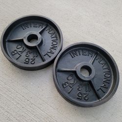 Vintage 25 Pound Bullseye International Deep Dish Olympic Weight Plates