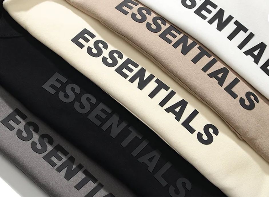 Essentials black and gray hoodie.