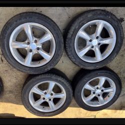4 —195/55r15 4x100 4x3.94 5 Spokes Eagle Acura Integra Fat Five Civic Fit Corolla Xa Xb Ia Echo Miata Wheels Rims Tires!!!!