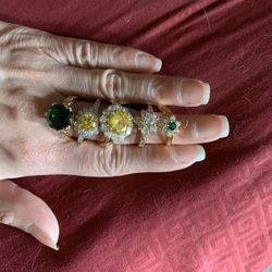 Ring size 5-8 14kt gold plate $30each your choice