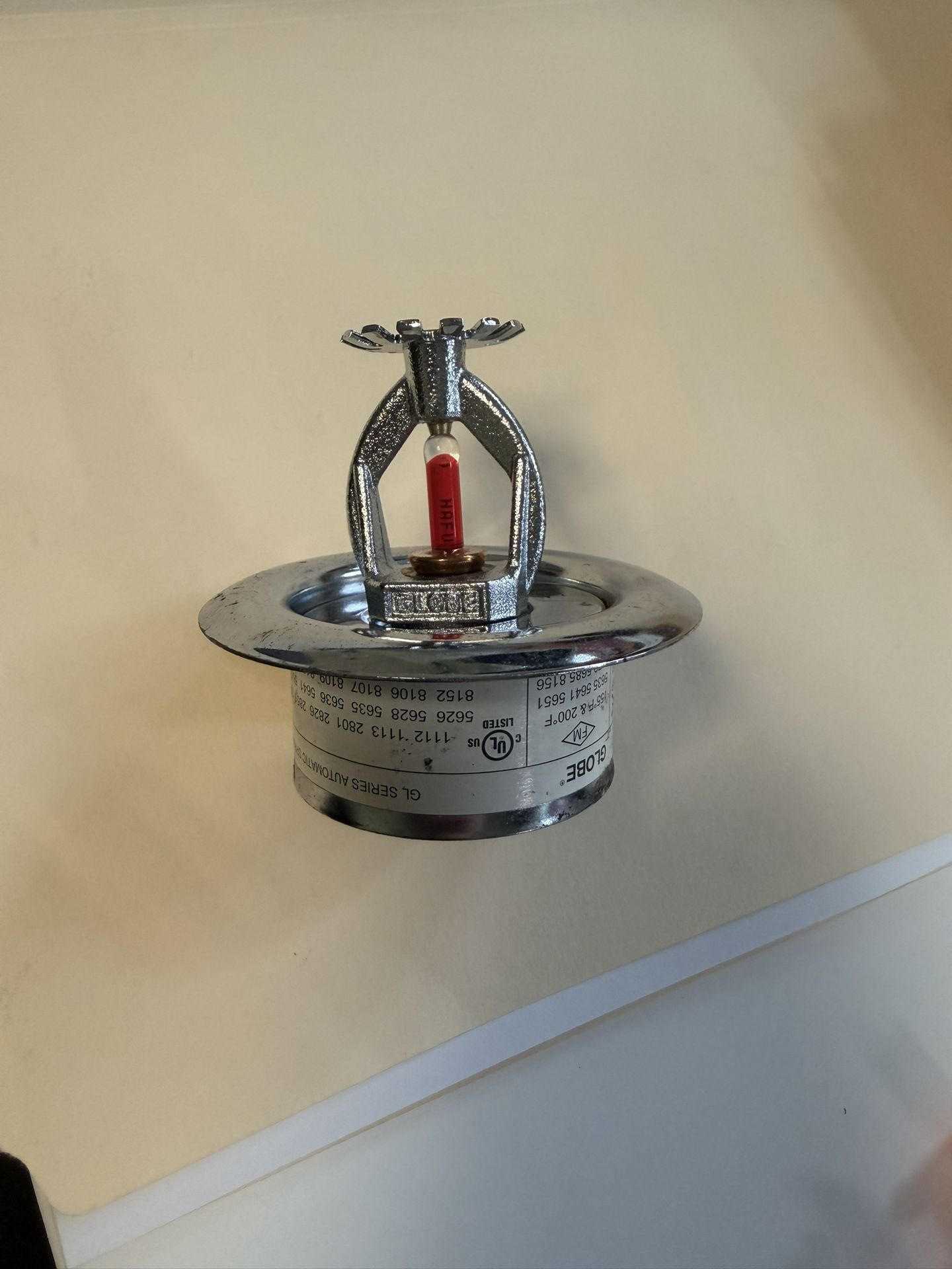 Fire Sprinkler Head – Globe GL Pendant – Chrome (with Cover)