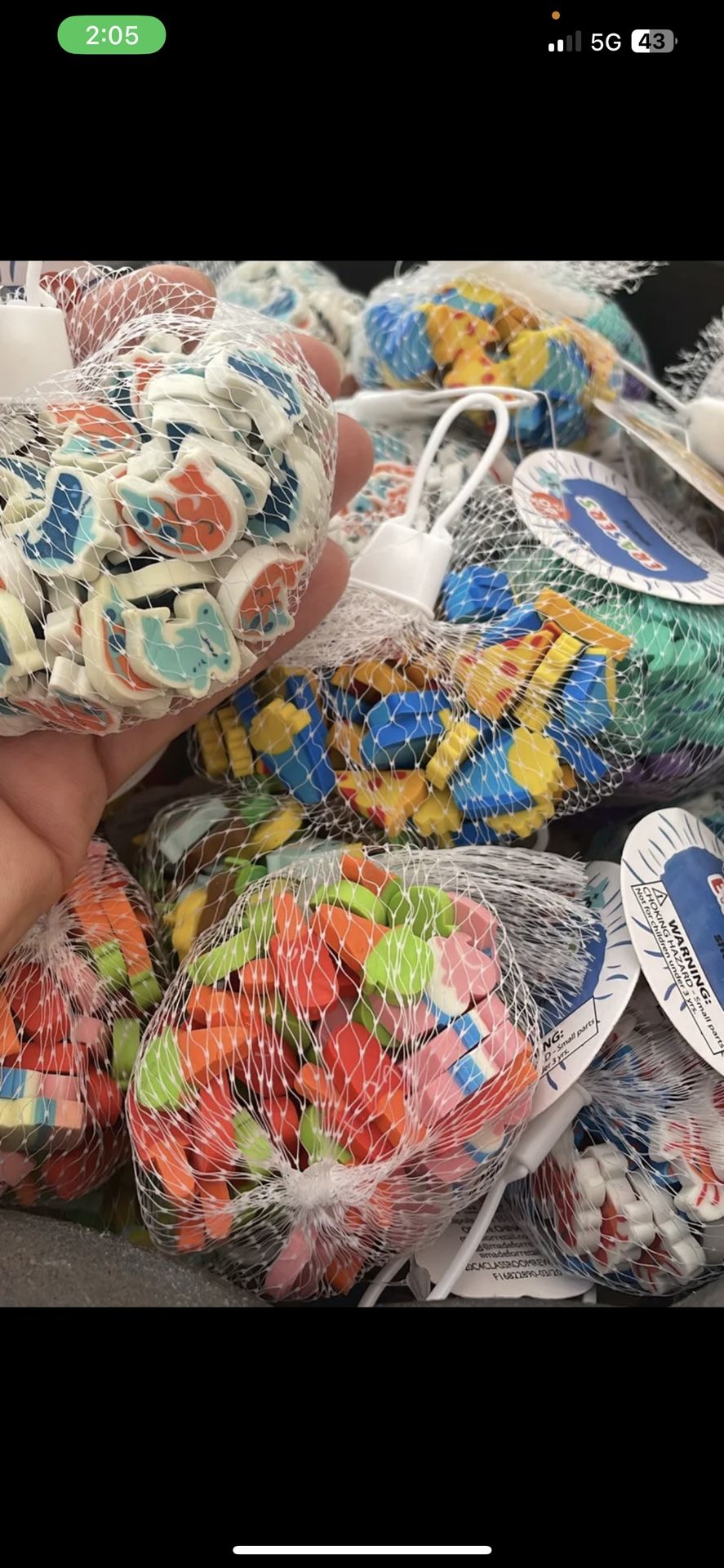 120 Mini Erasers Assorted Figures Teacher Supply Sorting Math Counter Reward