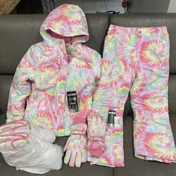 The Children’s Place Girls Tie Dye Snow Set - Size: L 10/12 