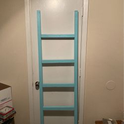 Teal Ladder Quilt Rack