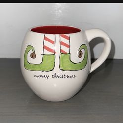 Rae Dunn “MERRY CHRISTMAS” Elf Legs Mug