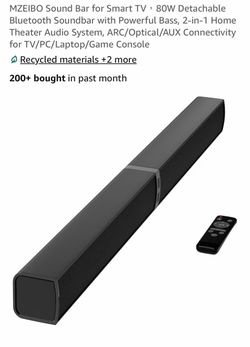 Bluetooth sound bar with remote, new
