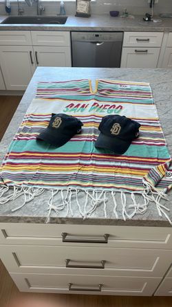 Padres Poncho and 2 Padres Caps