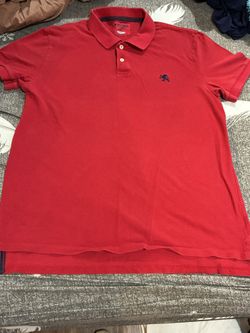 Express Pique Polo Men’s XL Fitted Red Blue Trim