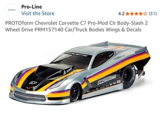 1/10 Corvette Drag Rc body