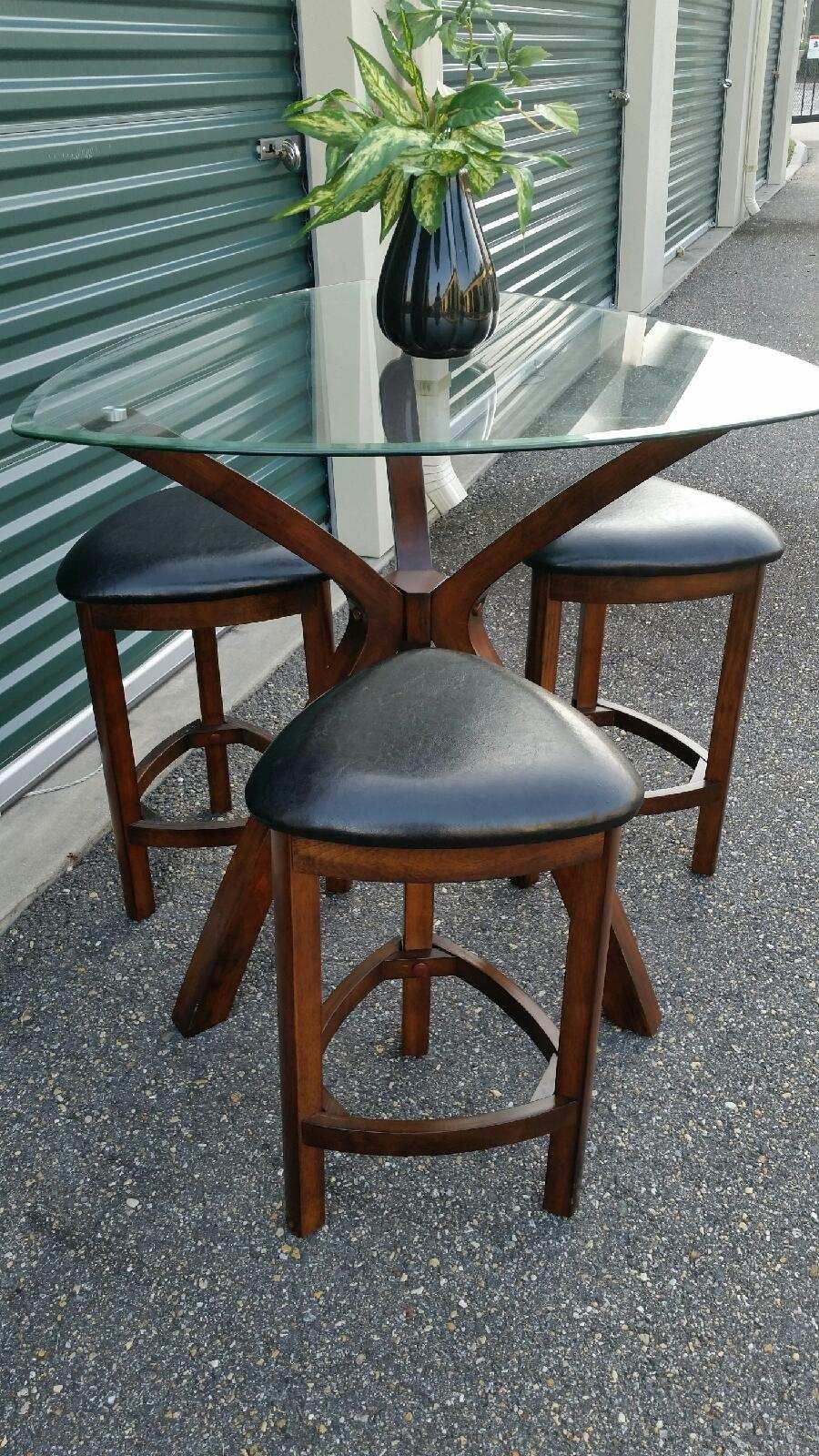 Triangular Bar Height Kitchen/Dining/Dinette Table & Bar Stool Set for ...